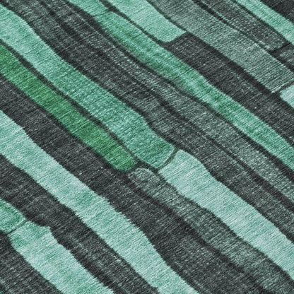 LOOMLAN Rugs Sundal Green Washable Indoor-Outdoor Rug