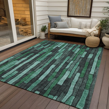LOOMLAN Rugs Sundal Green Washable Indoor-Outdoor Rug