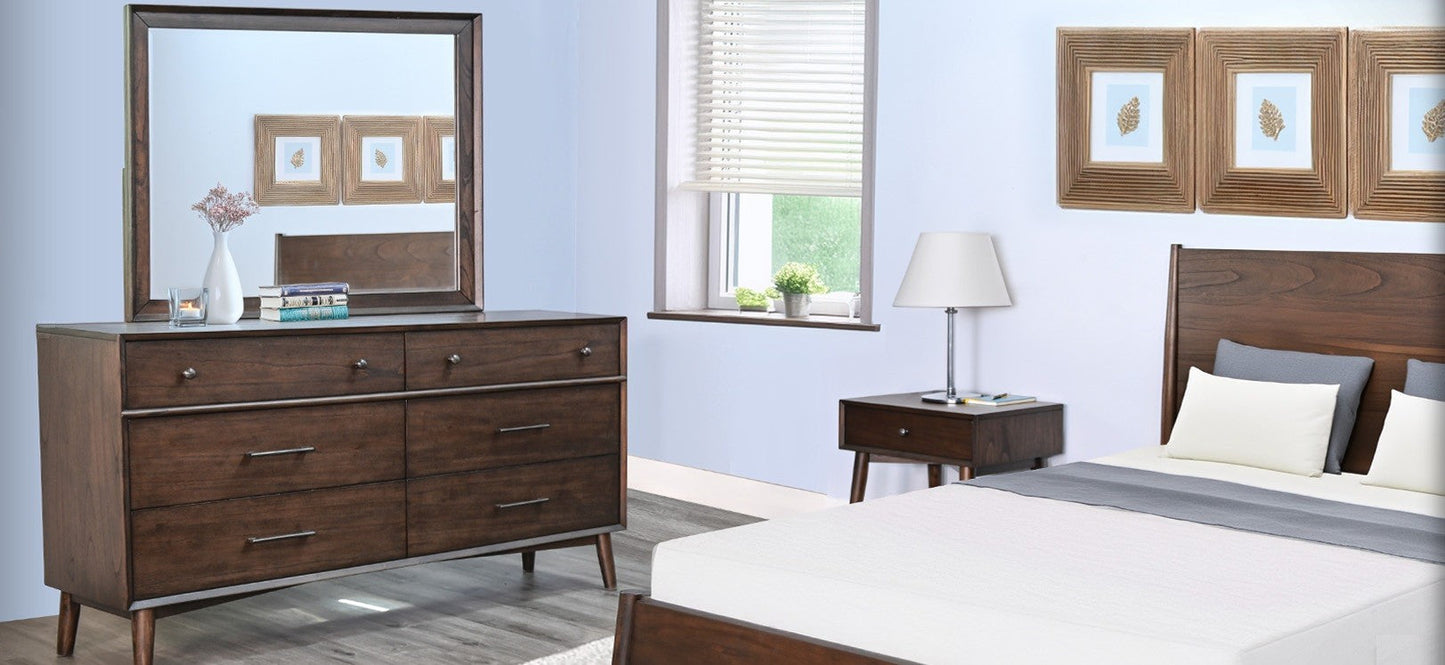 American Modern Wooden Brown Bed