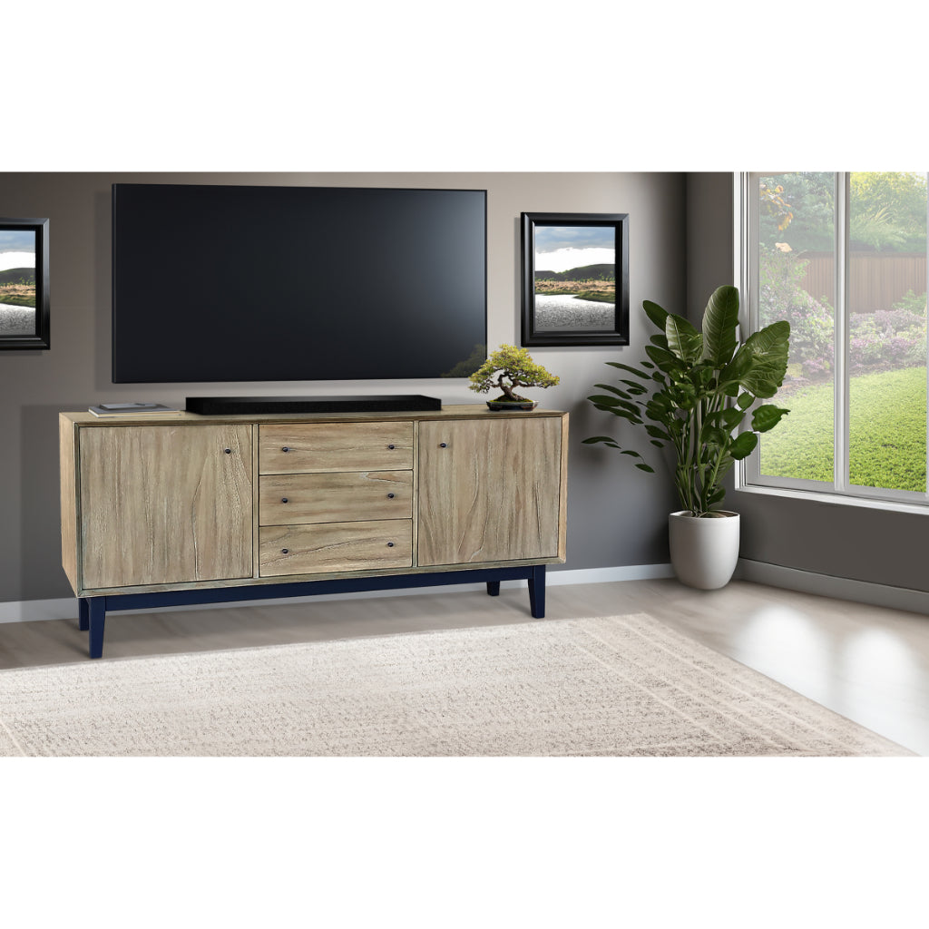 Sunny D Blair Three Drawers Wood Sideboard