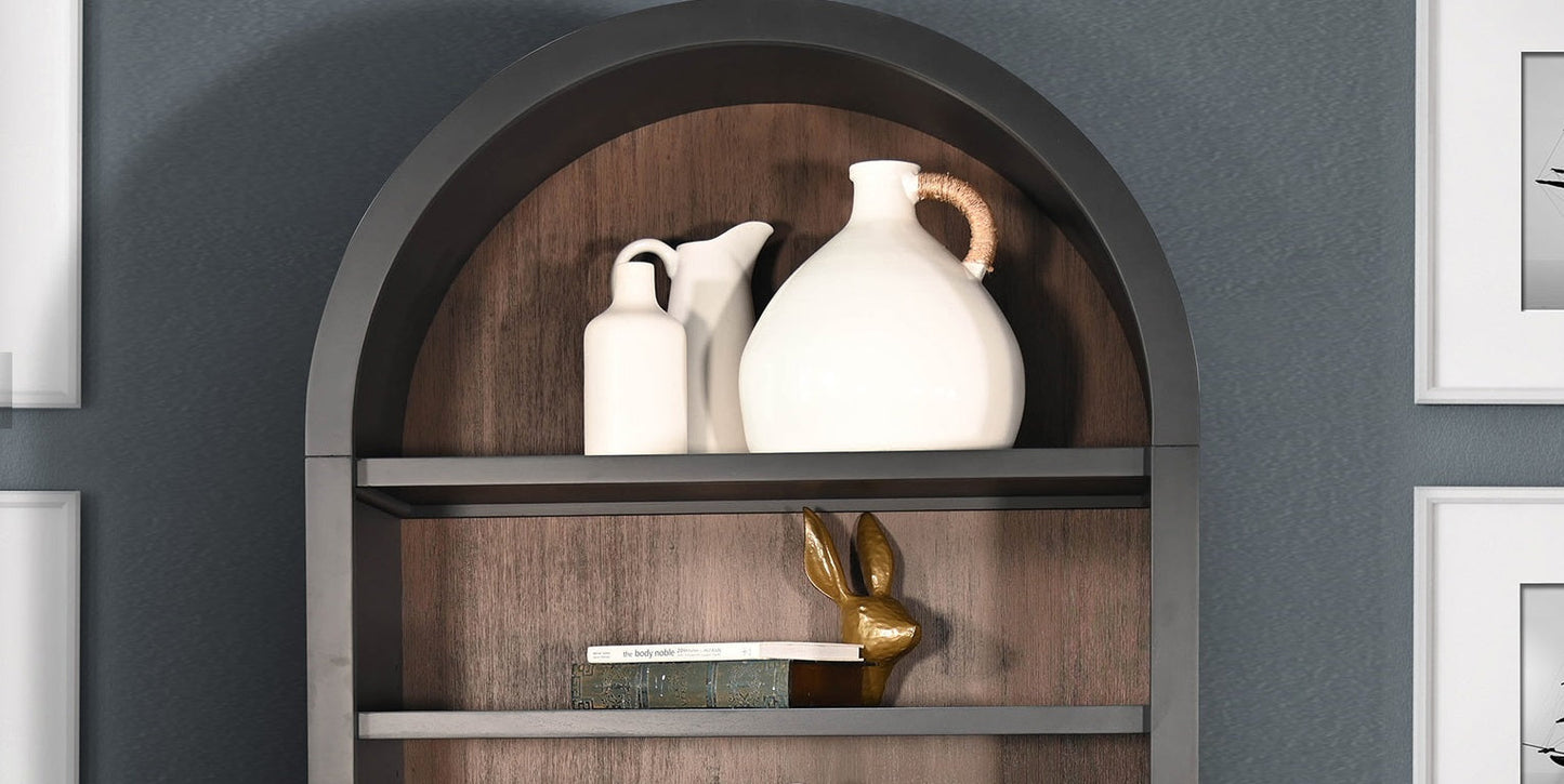 Crescent Hill Arched Two Doors Wooden Display Cabinet