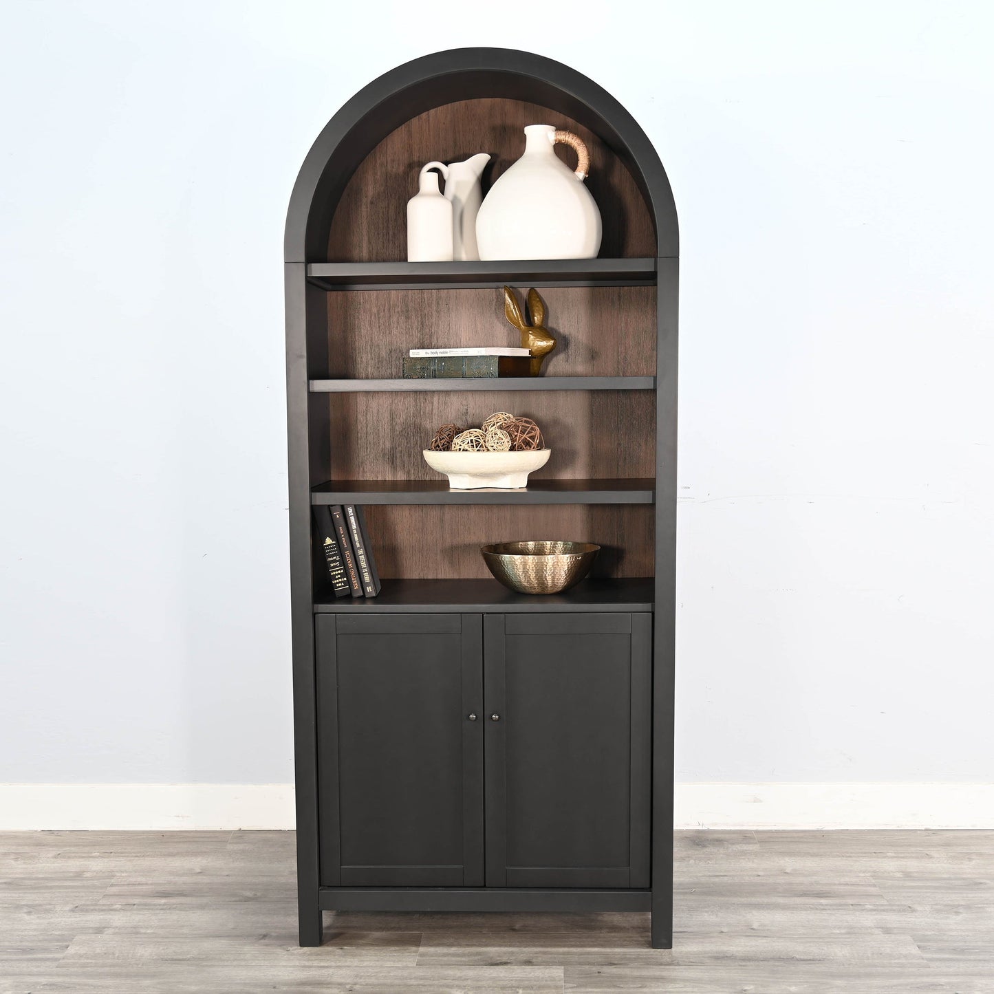 Crescent Hill Arched Two Doors Wooden Display Cabinet