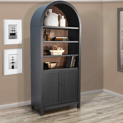 Crescent Hill Arched Two Doors Wooden Display Cabinet