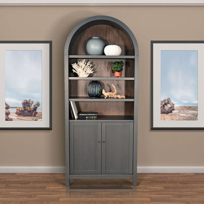 Crescent Hill Arched Two Doors Wooden Display Cabinet