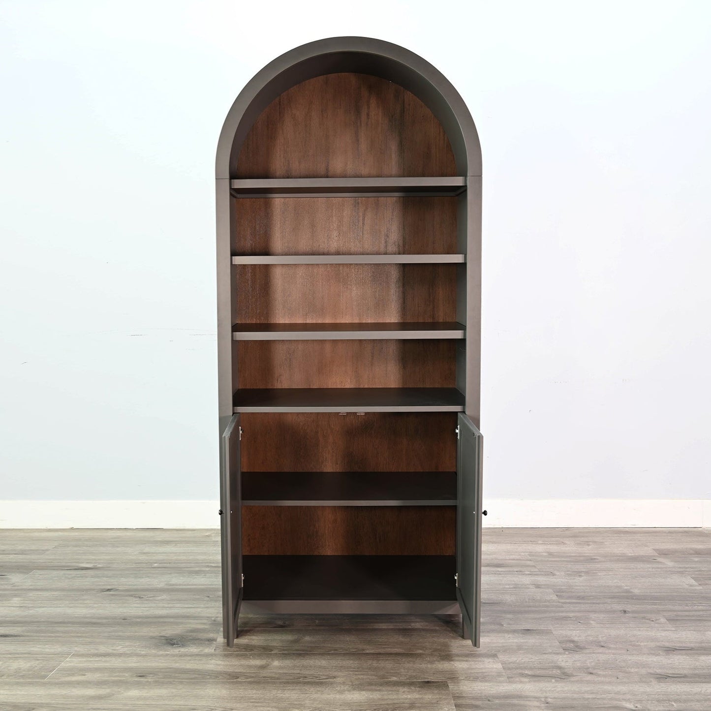 Crescent Hill Arched Two Doors Wooden Display Cabinet