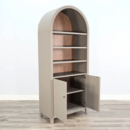 Crescent Hill Arched Two Doors Wooden Display Cabinet