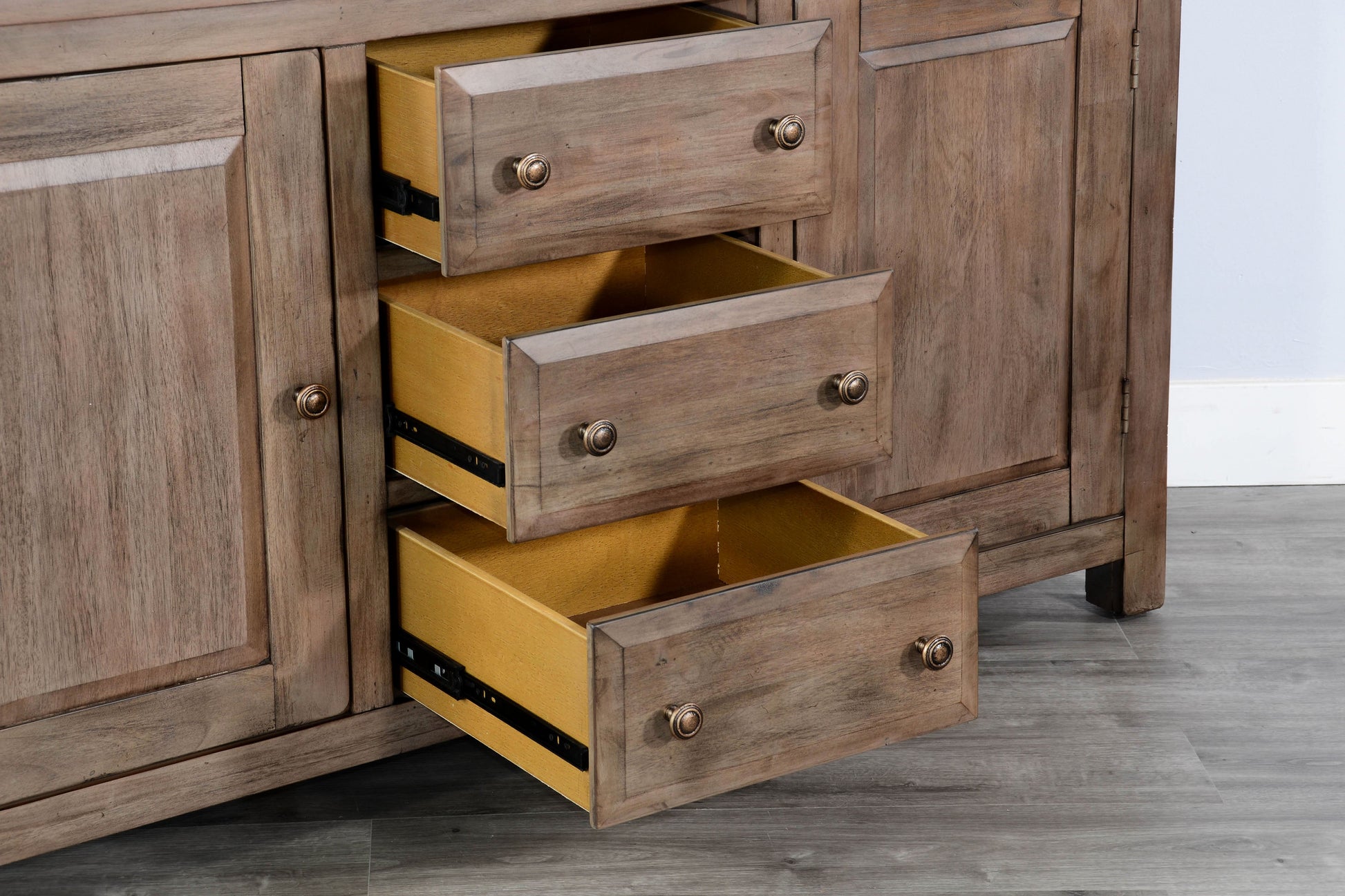 Sunny D Doe Valley Three Drawers Wood Sideboard