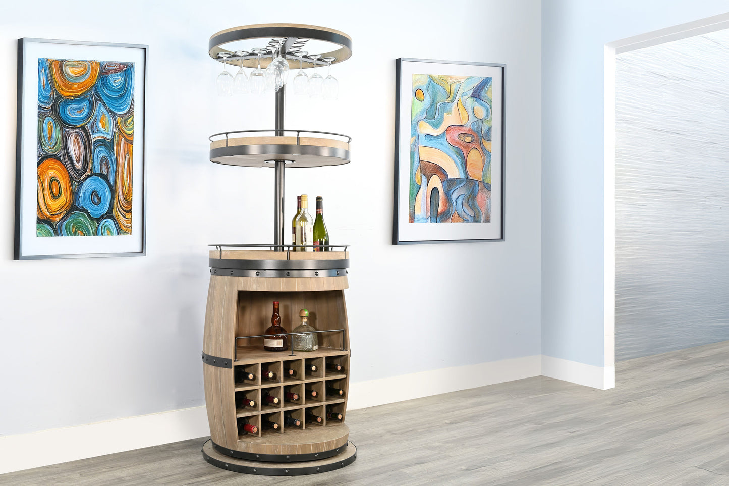 Fairfield Swivel Base Home Bar Cabinet