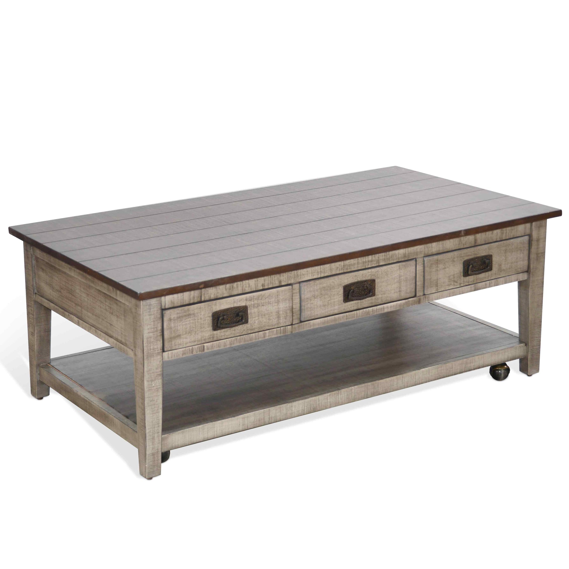 Sunny D Homestead Hills Three Drawers Wood Coffee Table