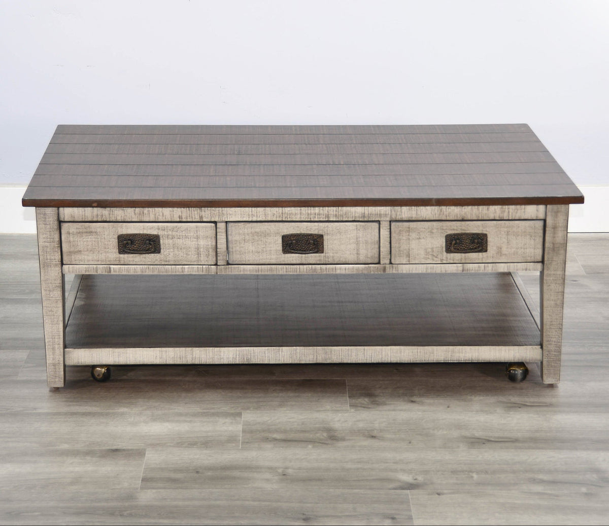 Sunny D Homestead Hills Three Drawers Wood Coffee Table