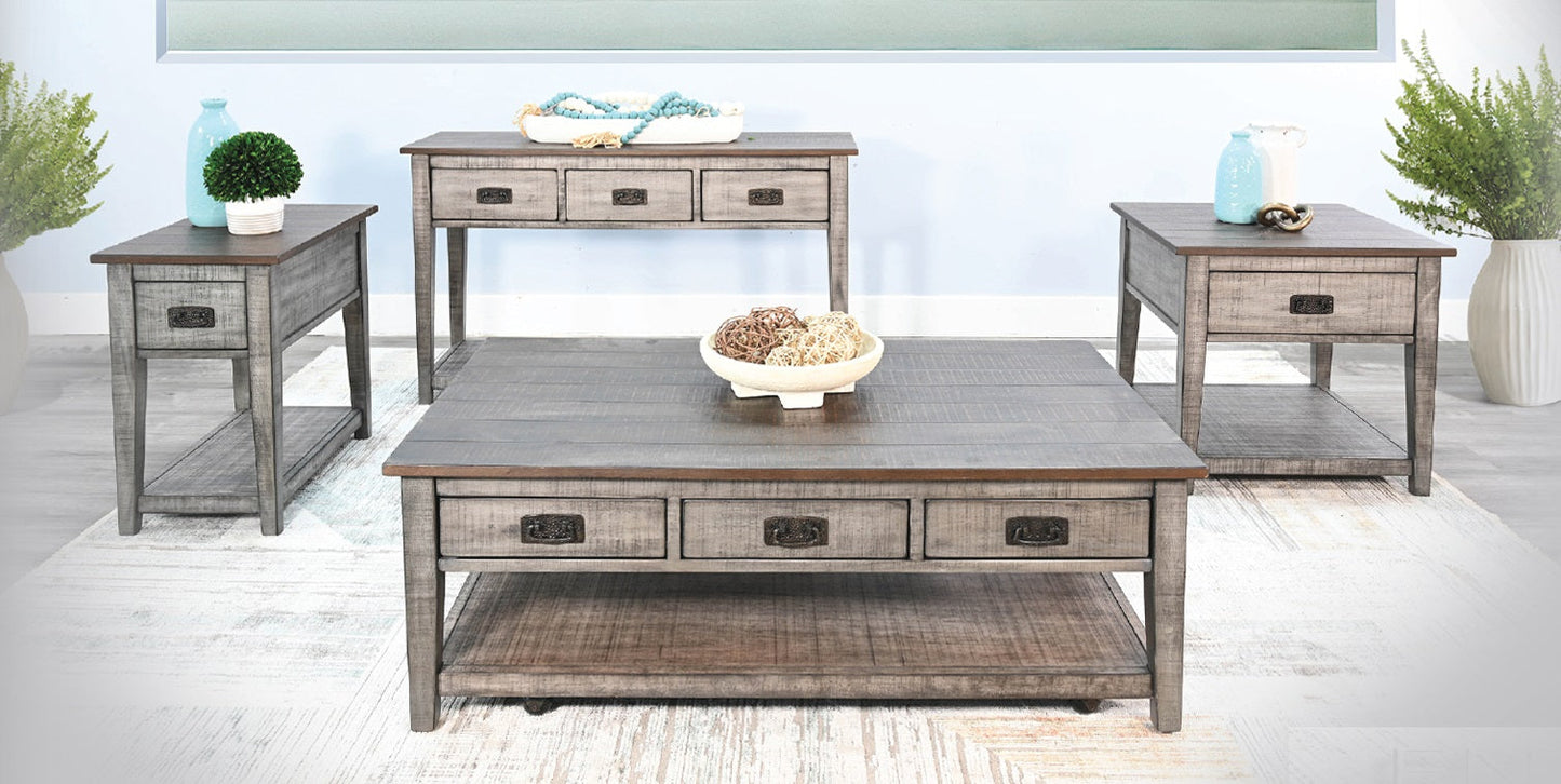 Sunny D Homestead Hills Three Drawers Wood Coffee Table