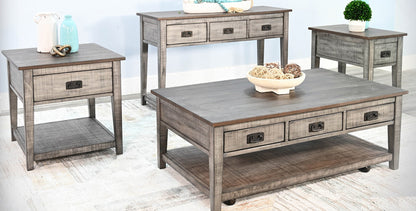 Sunny D Homestead Hills Three Drawers Wood Coffee Table