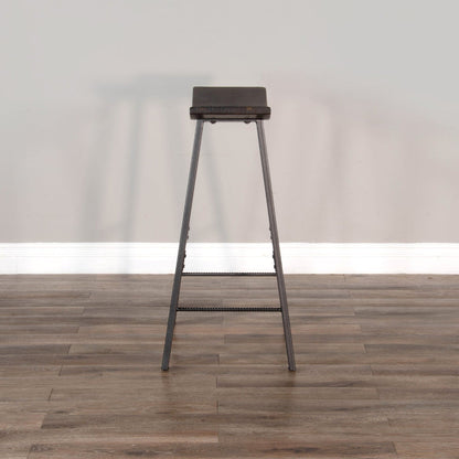 Homestead Saddle Seat Metal Barstool 2PC