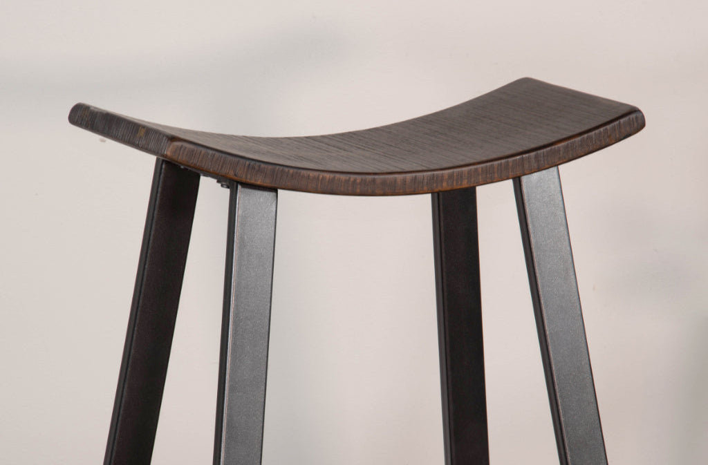 Homestead Saddle Seat Metal Barstool 2PC