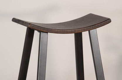 Homestead Saddle Seat Metal Barstool 2PC