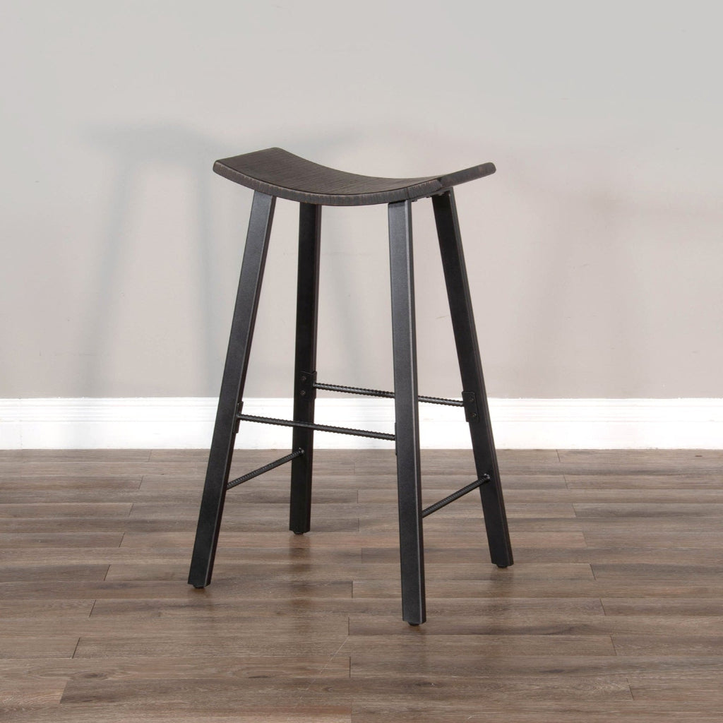 Homestead Saddle Seat Metal Barstool 2PC