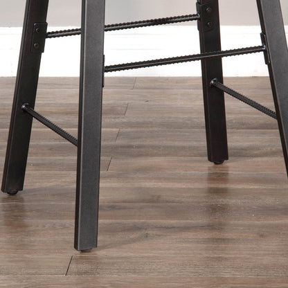 Homestead Saddle Seat Metal Barstool 2PC