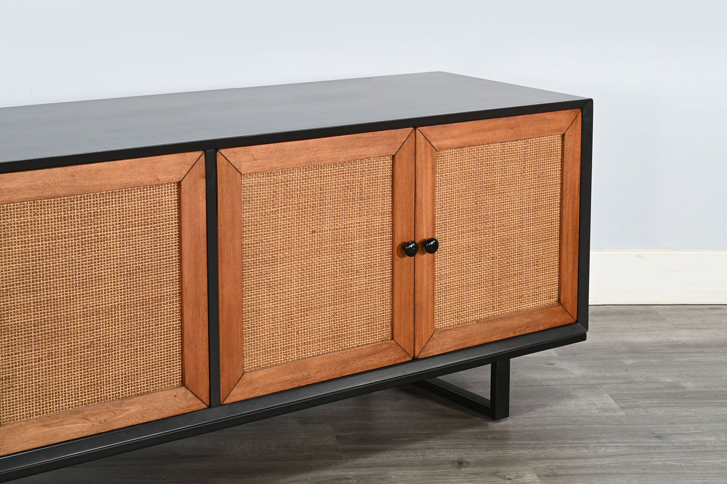 Sunny D Langford Four Doors Black Sideboard