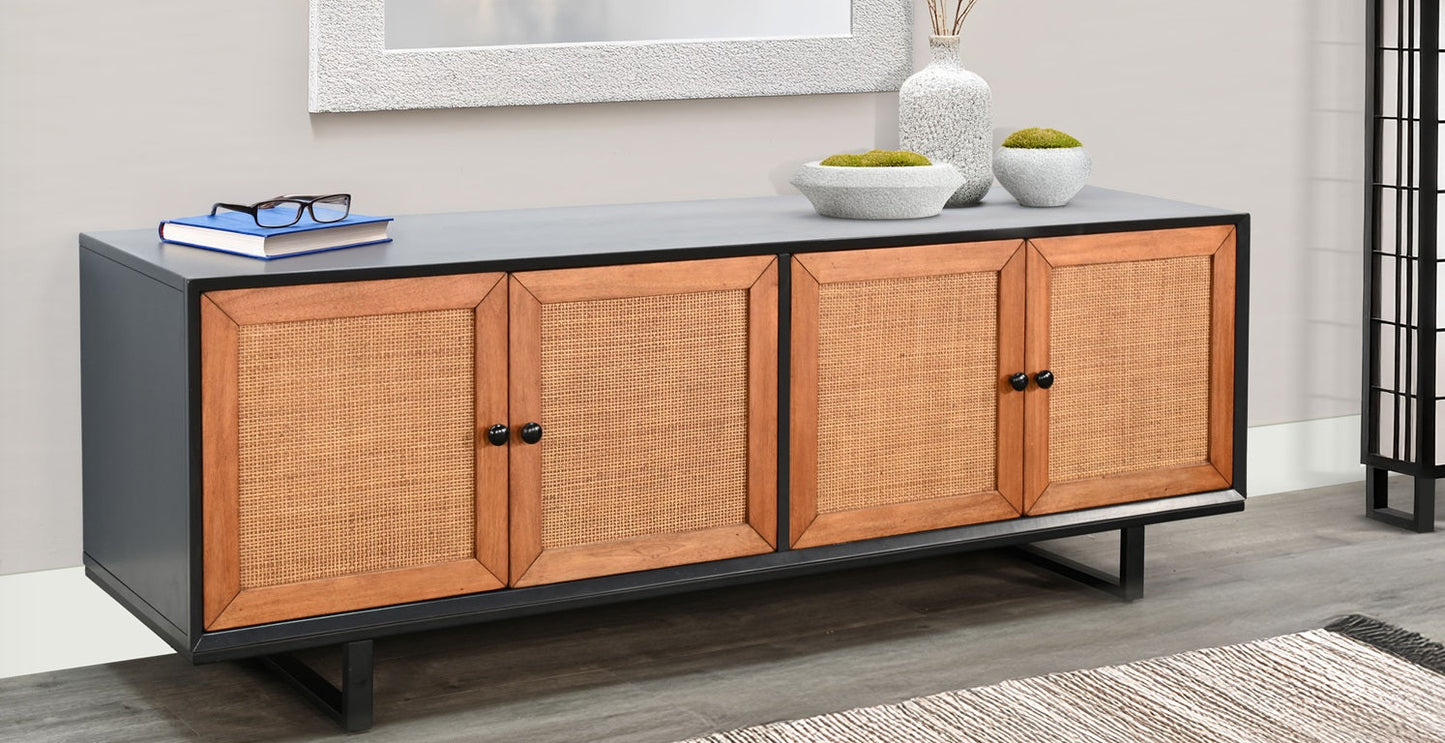 Sunny D Langford Four Doors Black Sideboard
