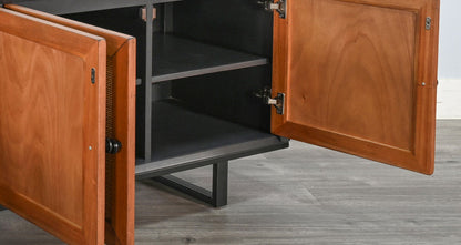 Sunny D Langford Four Doors Black Sideboard