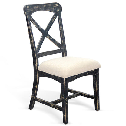 Sunny D Marina Fabric X Back Dining Chair 2PC