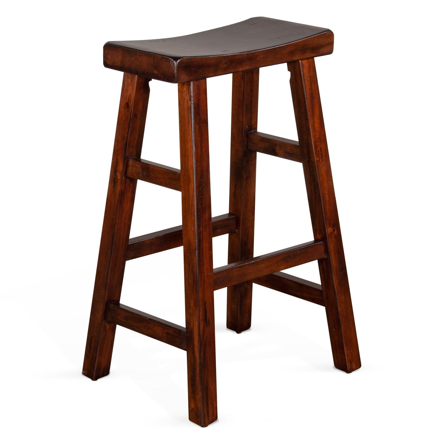 Marina Saddle Seat Wood Barstool 2PC