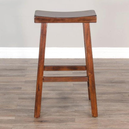 Marina Saddle Seat Wood Barstool 2PC
