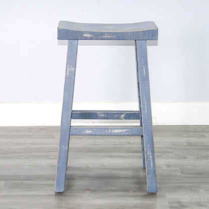 Marina Saddle Seat Wood Barstool 2PC