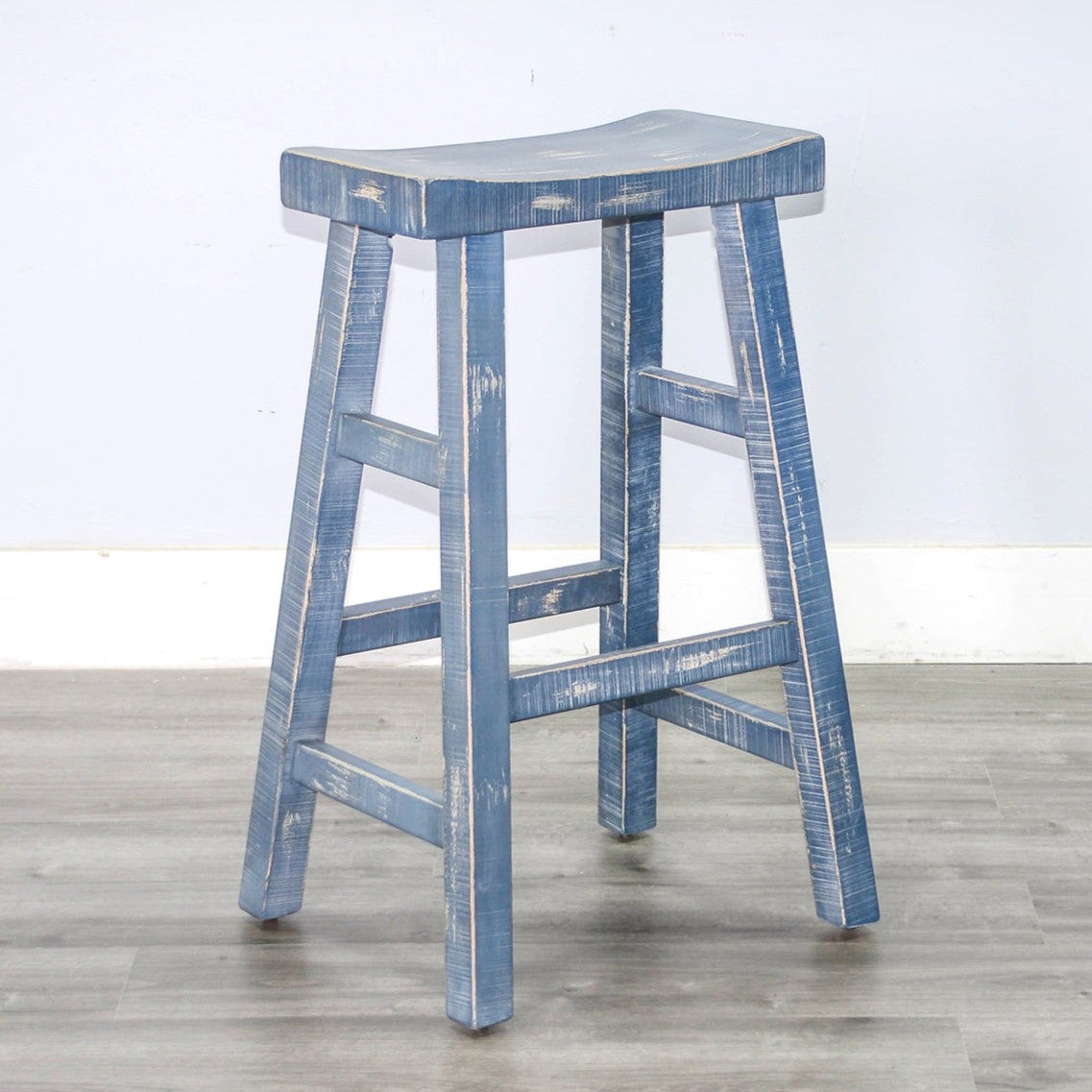 Marina Saddle Seat Wood Barstool 2PC