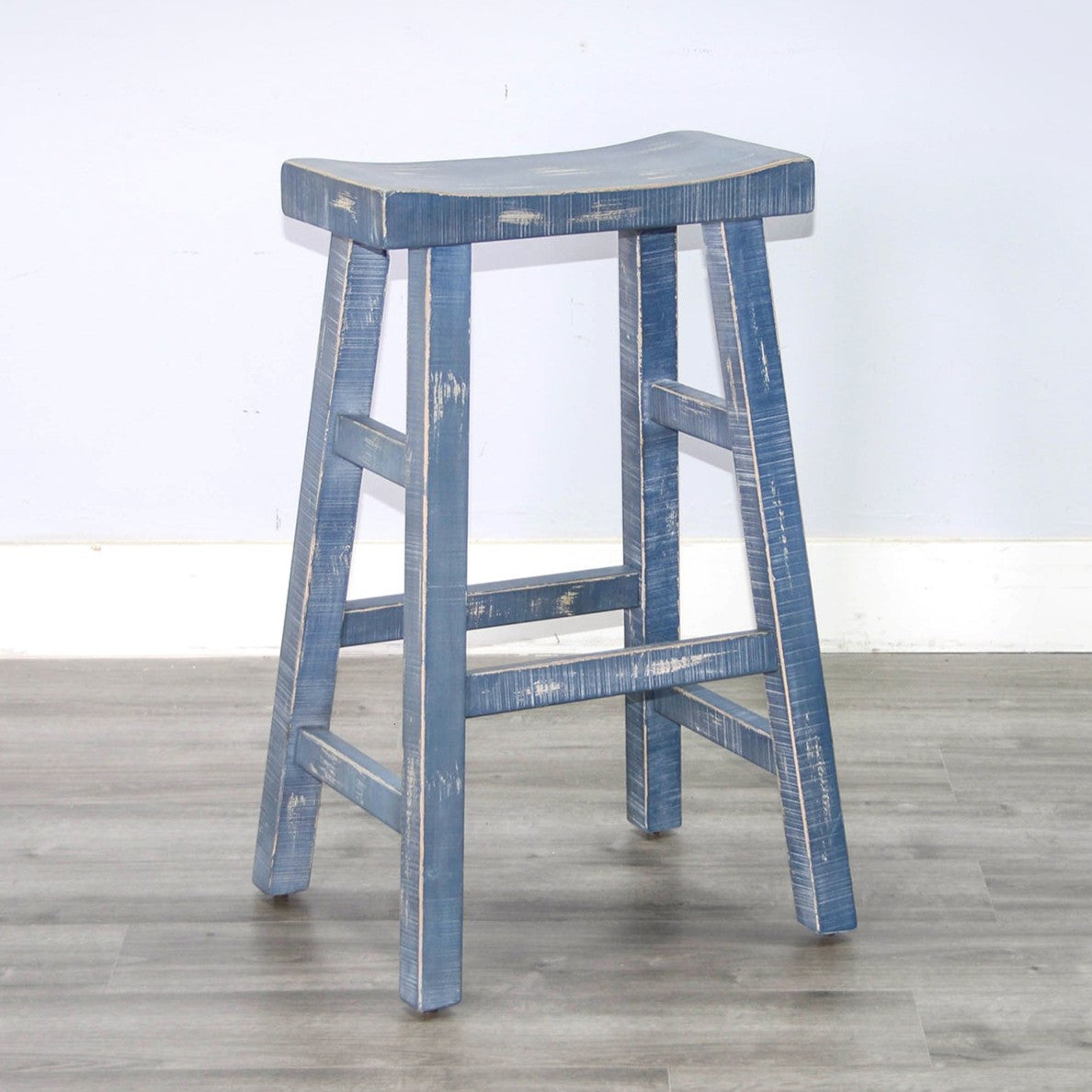 Marina Saddle Seat Wood Barstool 2PC