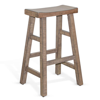 Marina Saddle Seat Wood Barstool 2PC