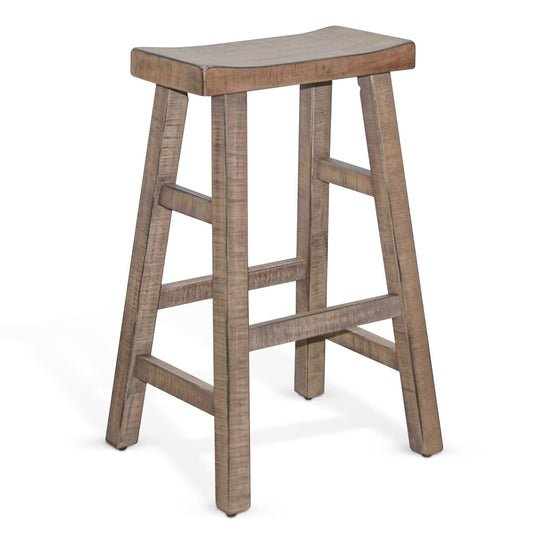 Marina Saddle Seat Wood Barstool 2PC