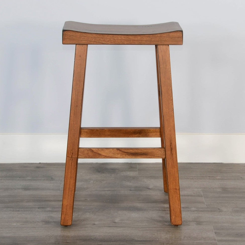Marina Saddle Seat Wood Barstool 2PC