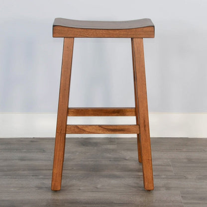 Marina Saddle Seat Wood Barstool 2PC