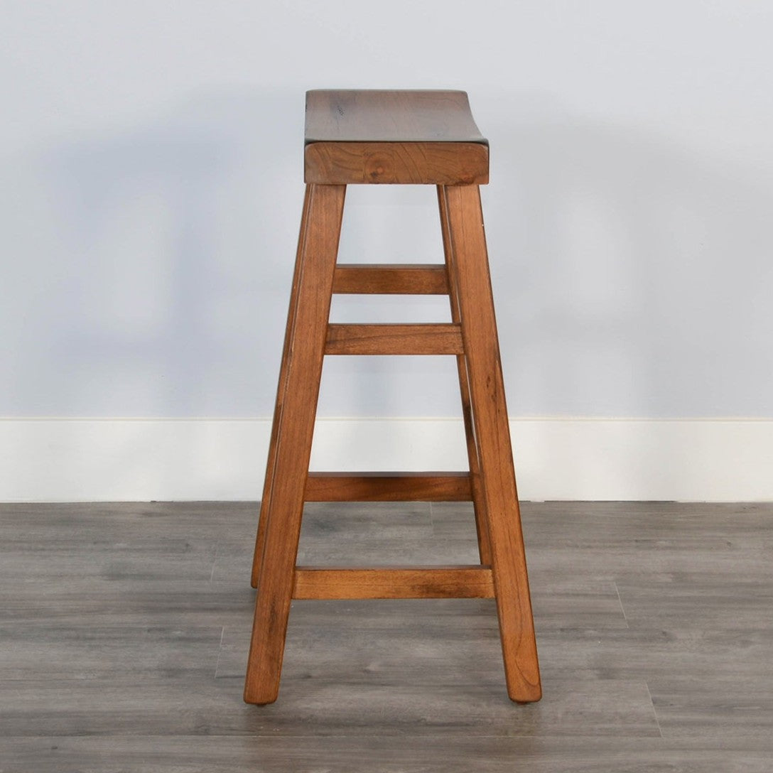 Marina Saddle Seat Wood Barstool 2PC