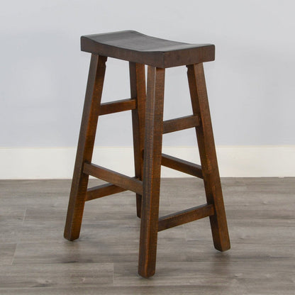 Marina Saddle Seat Wood Barstool 2PC