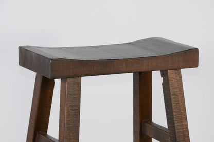 Marina Saddle Seat Wood Barstool 2PC