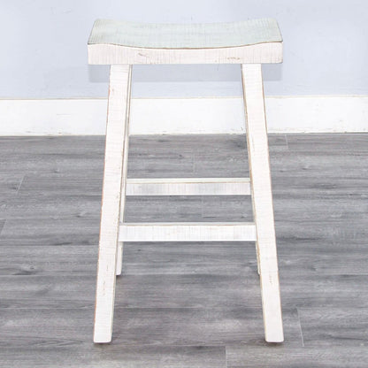 Marina Saddle Seat Wood Barstool 2PC