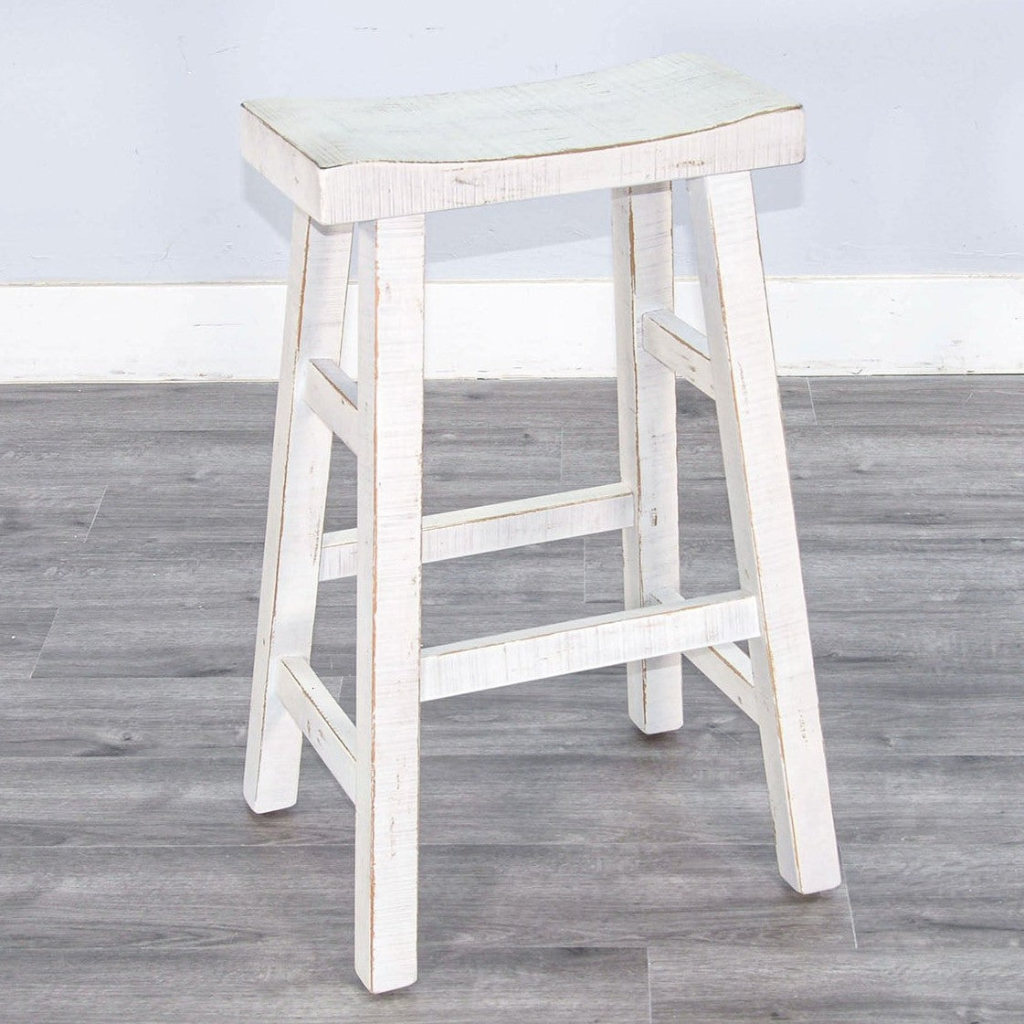 Marina Saddle Seat Wood Barstool 2PC