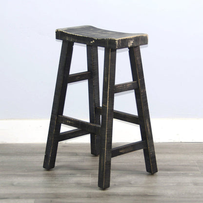Marina Saddle Seat Wood Barstool 2PC