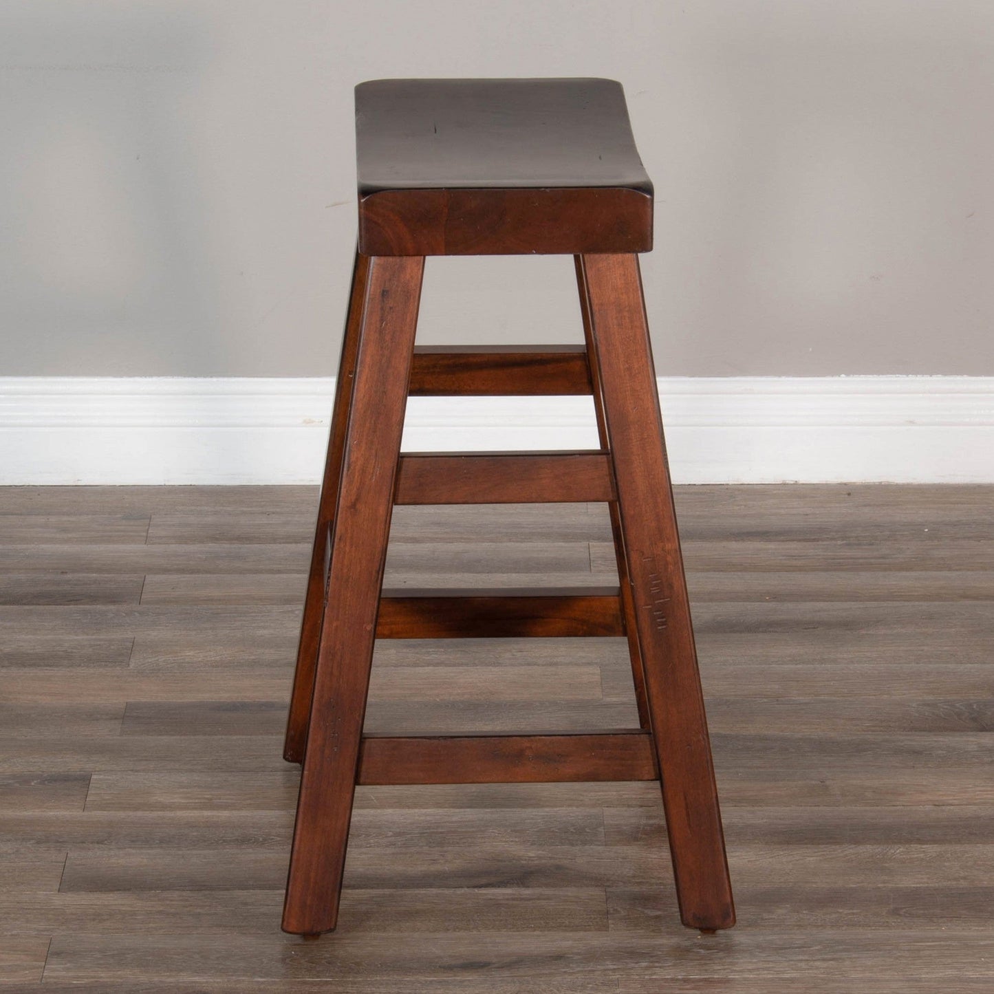 Sunny D Marina Saddle Seat Wooden Counter Stool 2PC