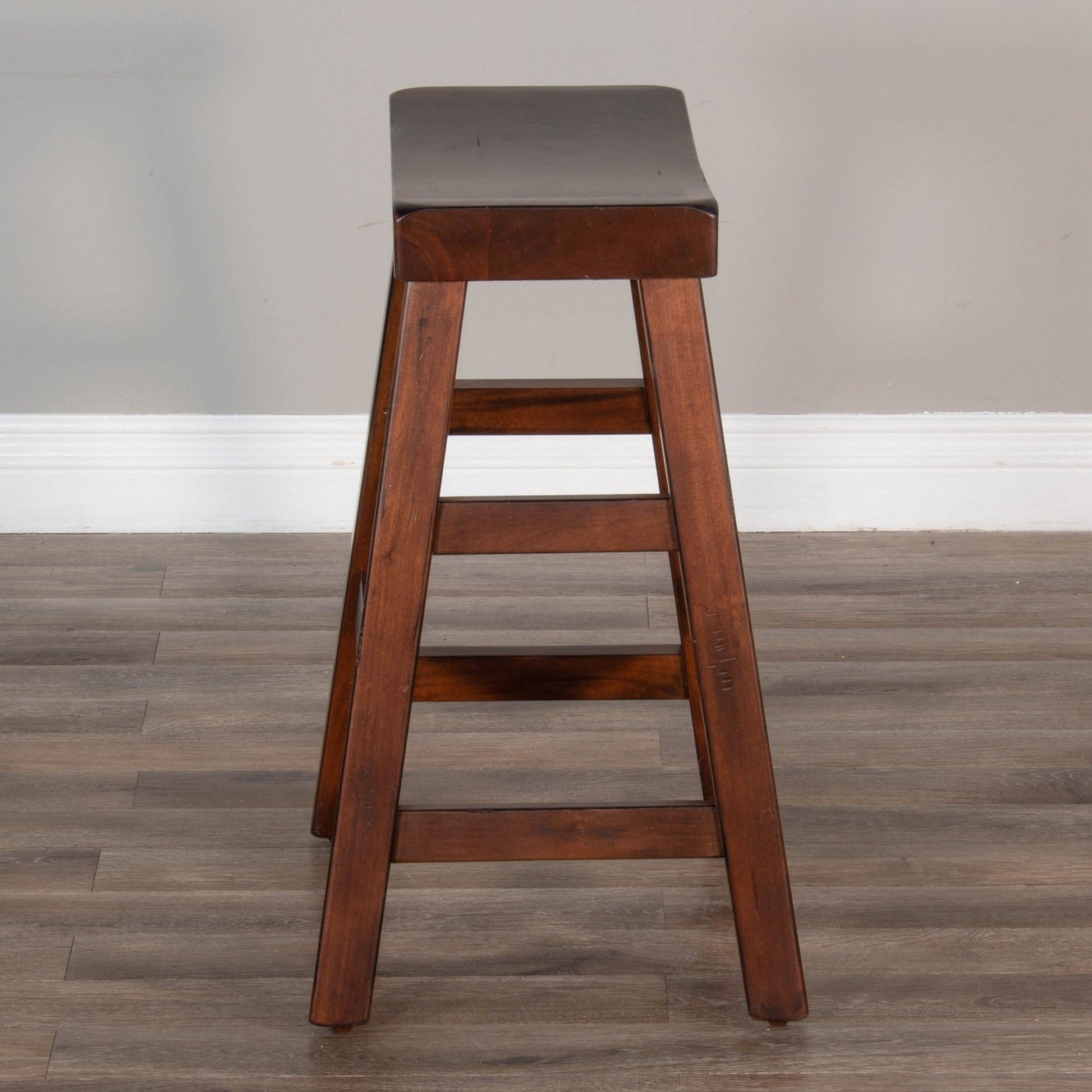 Sunny D Marina Saddle Seat Wooden Counter Stool 2PC