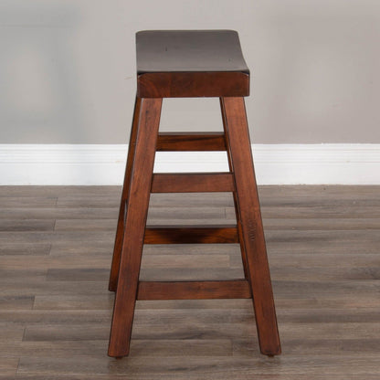 Sunny D Marina Saddle Seat Wooden Counter Stool 2PC