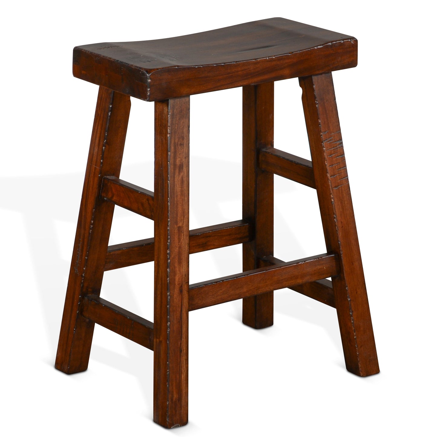 Sunny D Marina Saddle Seat Wooden Counter Stool 2PC