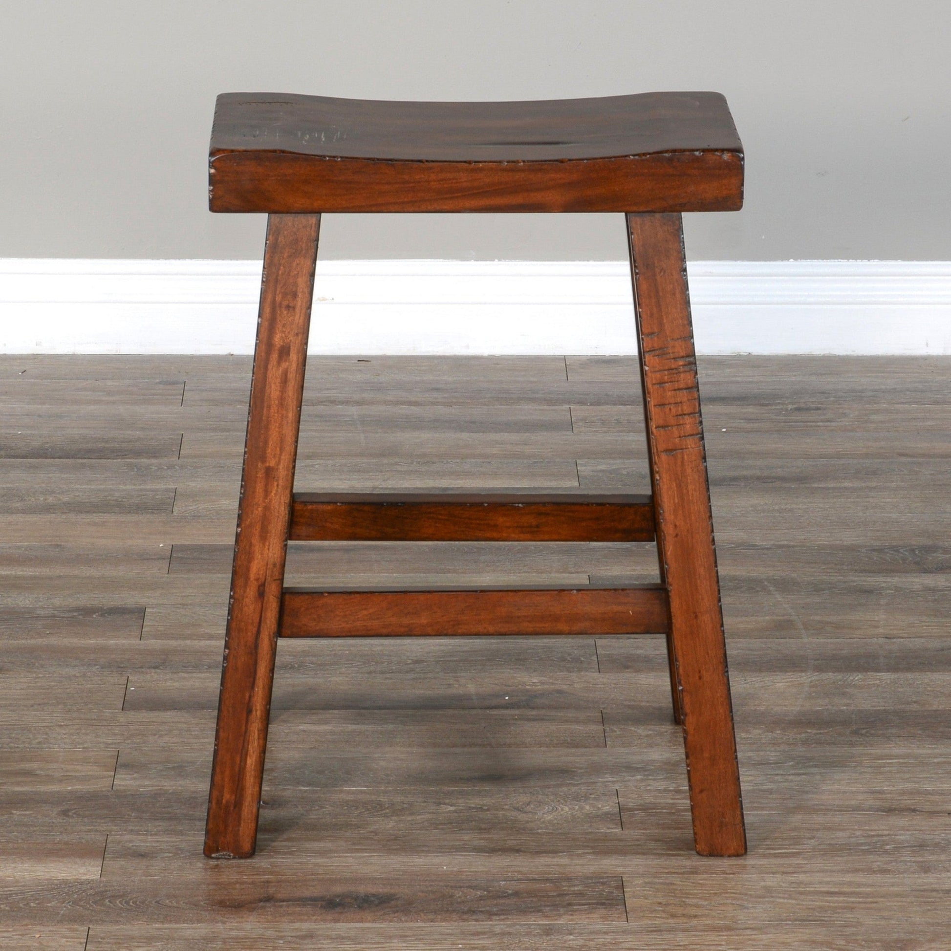 Sunny D Marina Saddle Seat Wooden Counter Stool 2PC