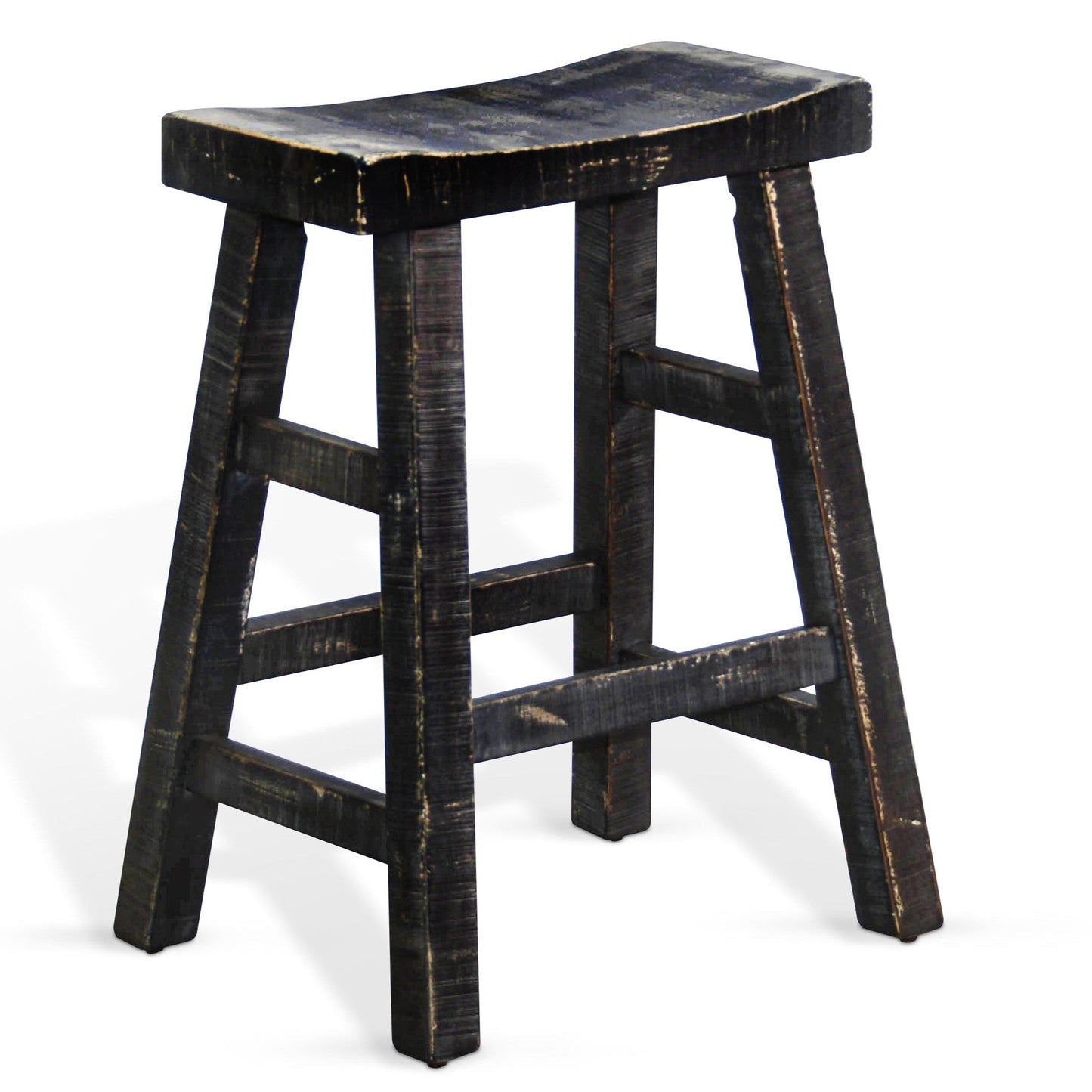 Sunny D Marina Saddle Seat Wooden Counter Stool 2PC