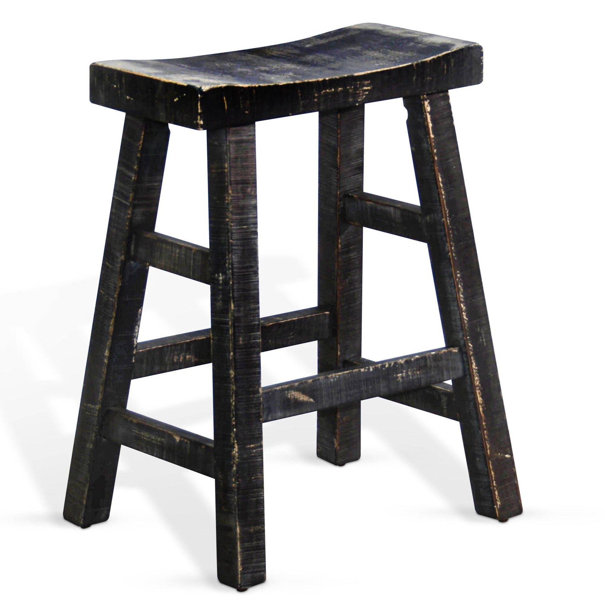 Sunny D Marina Saddle Seat Wooden Counter Stool 2PC
