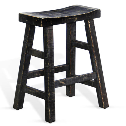 Sunny D Marina Saddle Seat Wooden Counter Stool 2PC