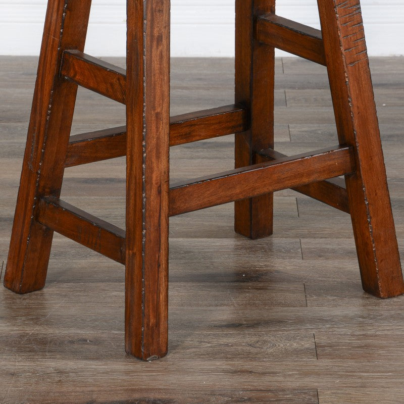 Sunny D Marina Saddle Seat Wooden Counter Stool 2PC