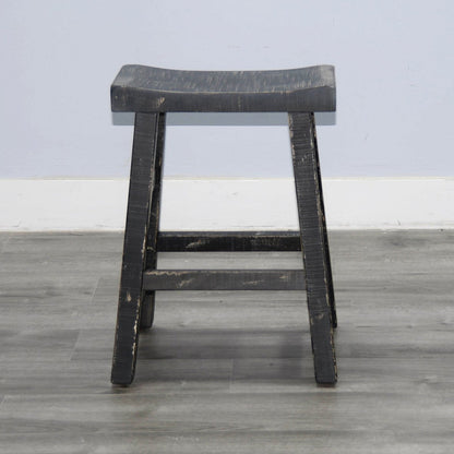 Sunny D Marina Saddle Seat Wooden Counter Stool 2PC